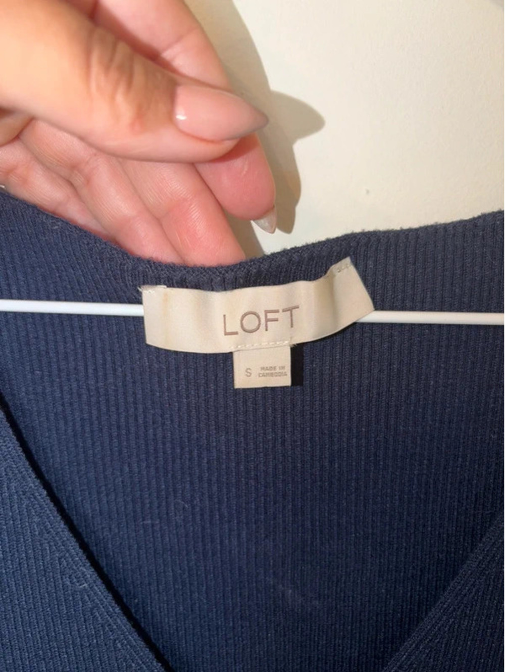 LOFT Navy Blue V-Neck Top – Minimalist